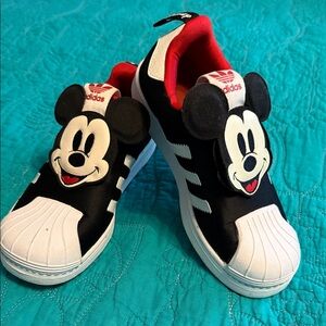 Adidas Kids Mickey Mouse Black and White Sneakers